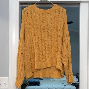 American Eagle Outfitters Mustard Cable Knit Sweater